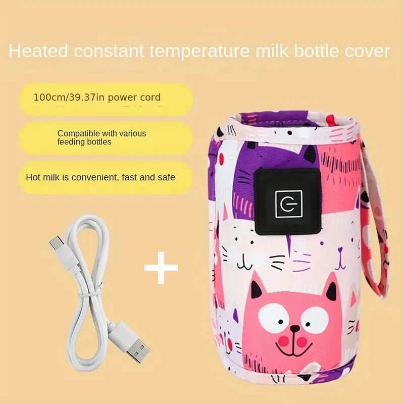 Calentador de biberones USB – Calentador de leche portátil para cochecitos y viajes | Bolsa térmica aislante para biberones