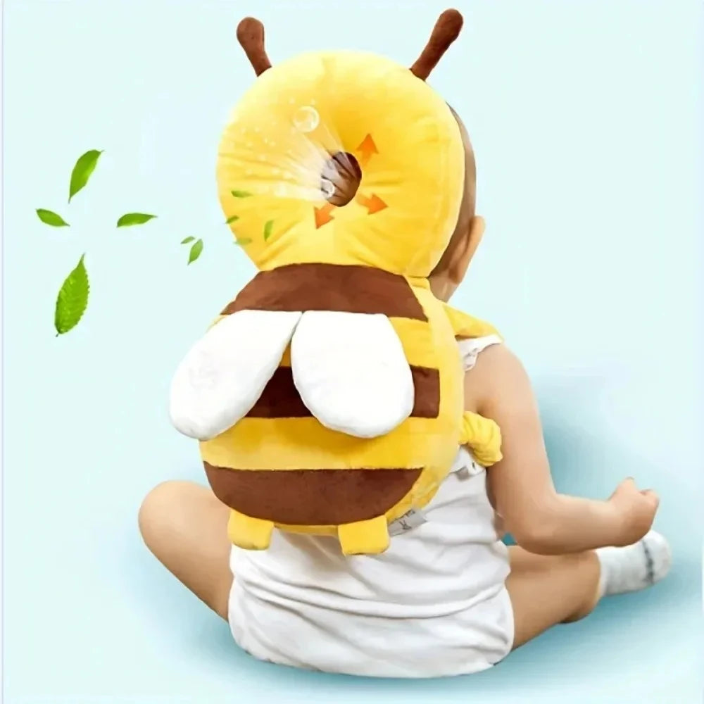 Mochila Cojín Protector de Cabeza para Bebés – Almohadilla de Seguridad Anticaídas para Niños Pequeños que Aprenden a Caminar (Diseño de Abeja Linda)