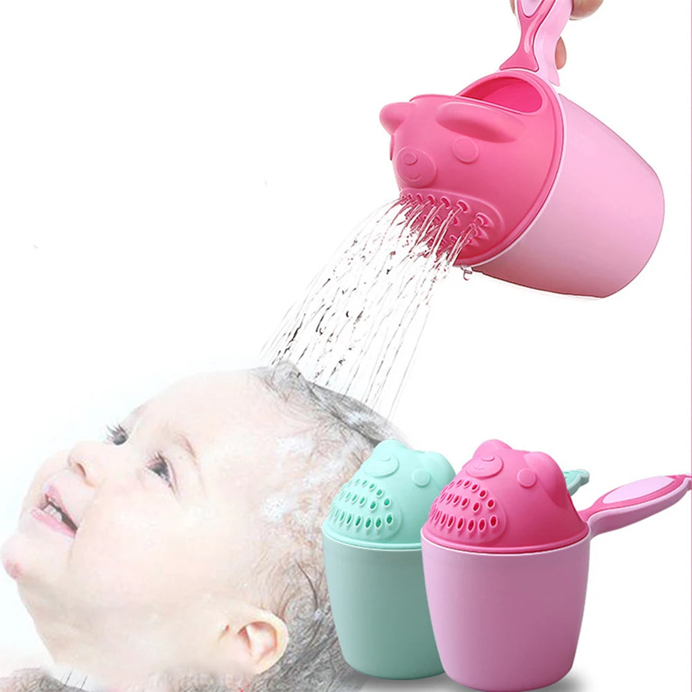 Baby Shower Shampoo Cup with Rinse Guard – Cartoon Bath Rinse Hat for Kids Hair Washing Tool