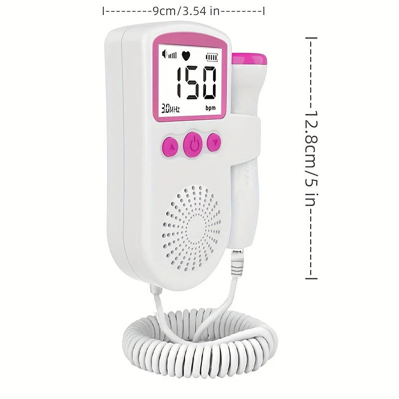 Doppler Fetal Digital – Escucha los latidos del corazón de tu bebé desde el principio del embarazo | Monitor de frecuencia cardíaca por ultrasonido