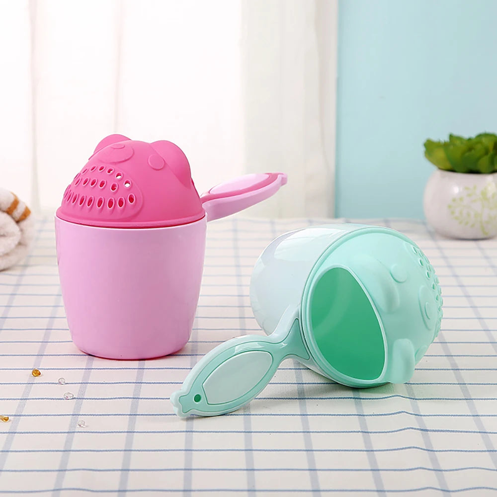 Baby Shower Shampoo Cup with Rinse Guard – Cartoon Bath Rinse Hat for Kids Hair Washing Tool