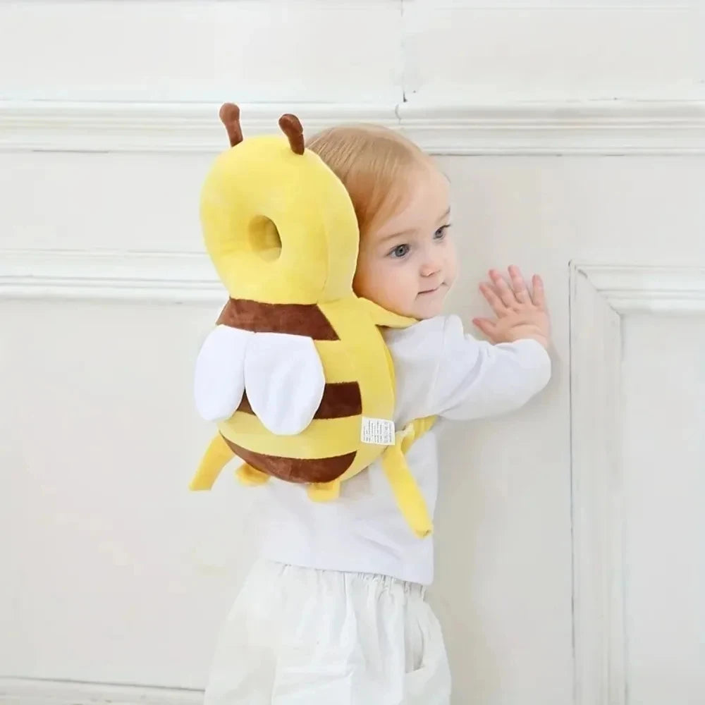 Mochila Cojín Protector de Cabeza para Bebés – Almohadilla de Seguridad Anticaídas para Niños Pequeños que Aprenden a Caminar (Diseño de Abeja Linda)