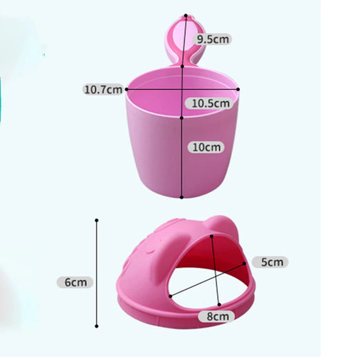 Baby Shower Shampoo Cup with Rinse Guard – Cartoon Bath Rinse Hat for Kids Hair Washing Tool