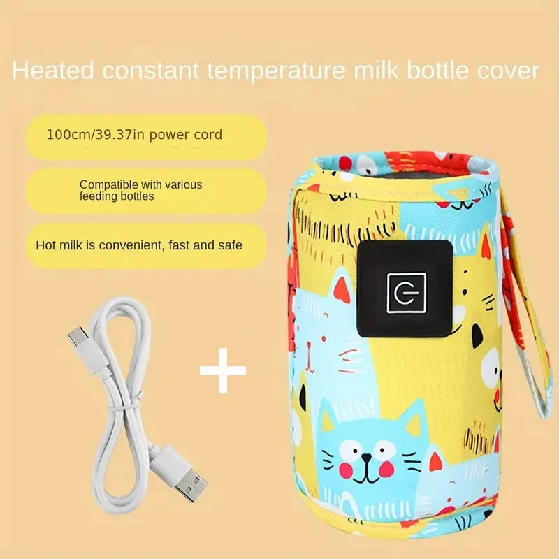 Calentador de biberones USB – Calentador de leche portátil para cochecitos y viajes | Bolsa térmica aislante para biberones