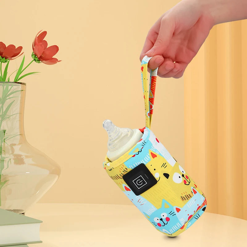 USB Baby Bottle Warmer – Portable Milk Heater for Strollers & Travel | Insulated Bottle Heating Bag