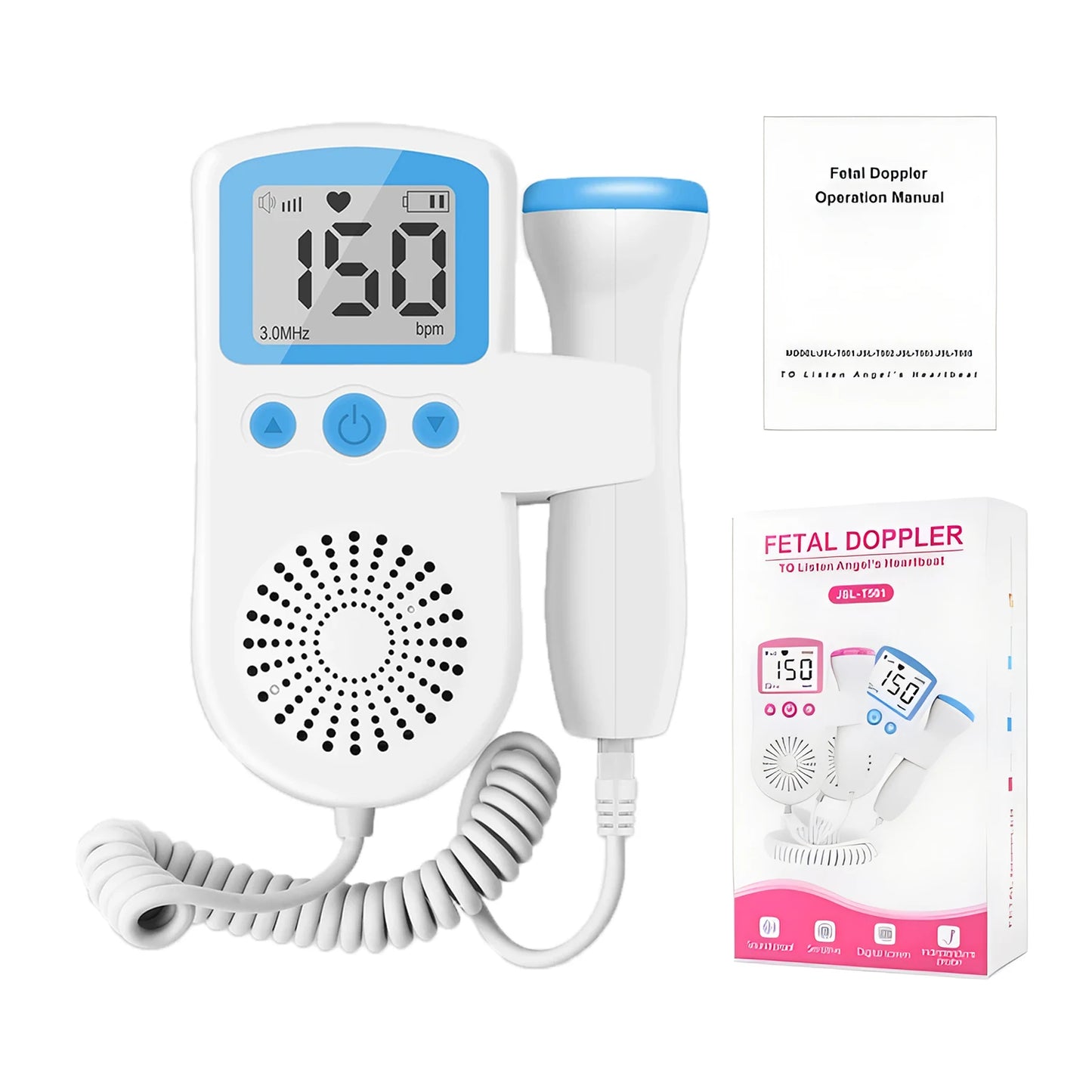 Doppler Fetal Digital – Escucha los latidos del corazón de tu bebé desde el principio del embarazo | Monitor de frecuencia cardíaca por ultrasonido